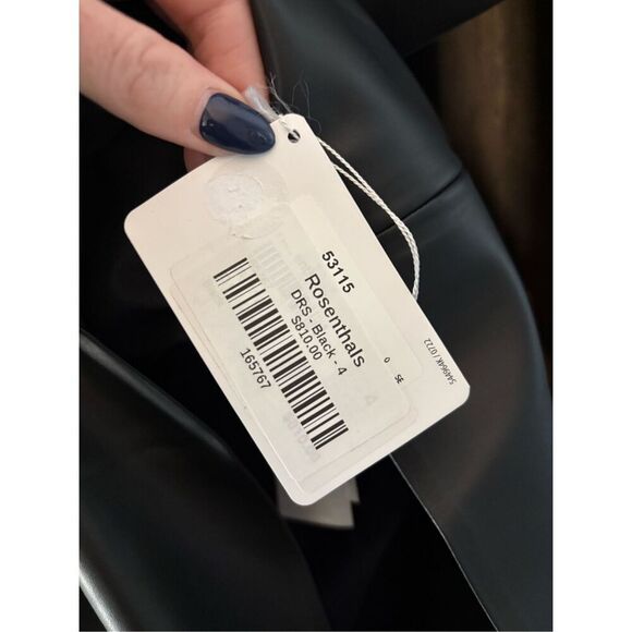 NWT Wolford Rosenthals Black Vegan Leather Mini Dress Size 4 $810 MSRP - Picture 6 of 6